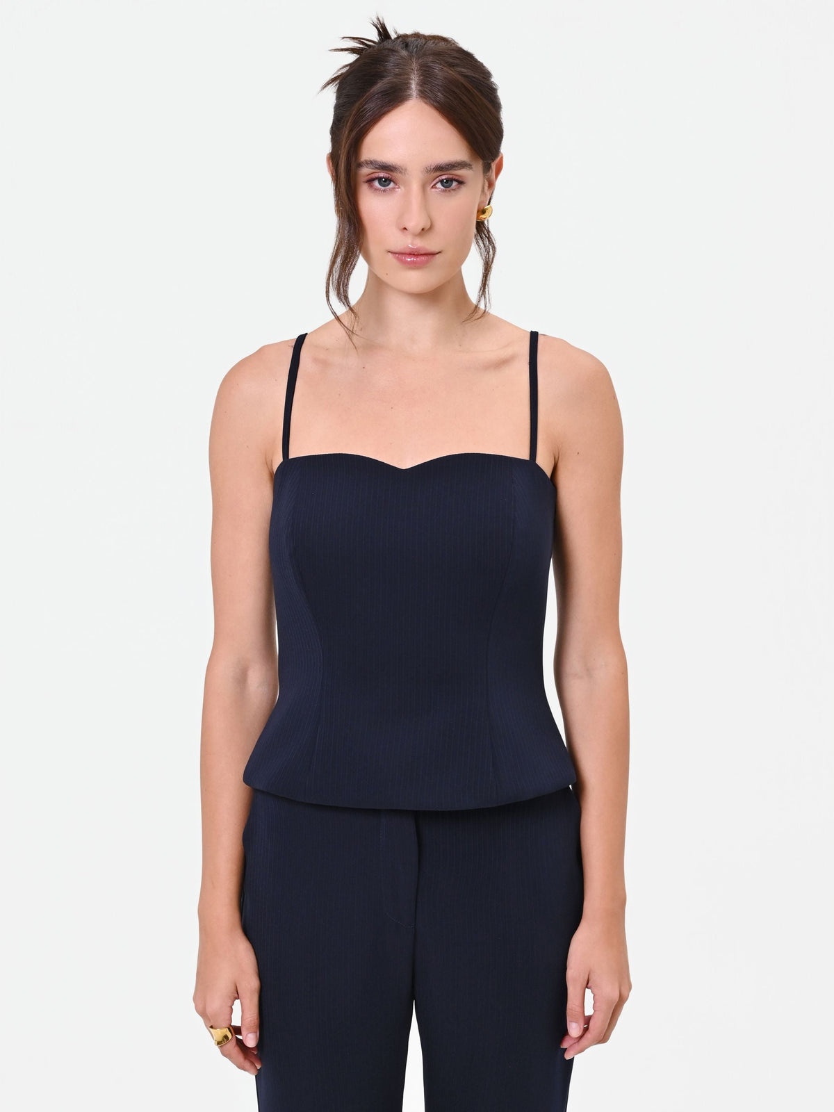 Top Studio bustier gessato blu navy