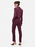 Pantalone Studio bordeaux gessato