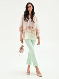 Pantalone verde menta dalla linea slim