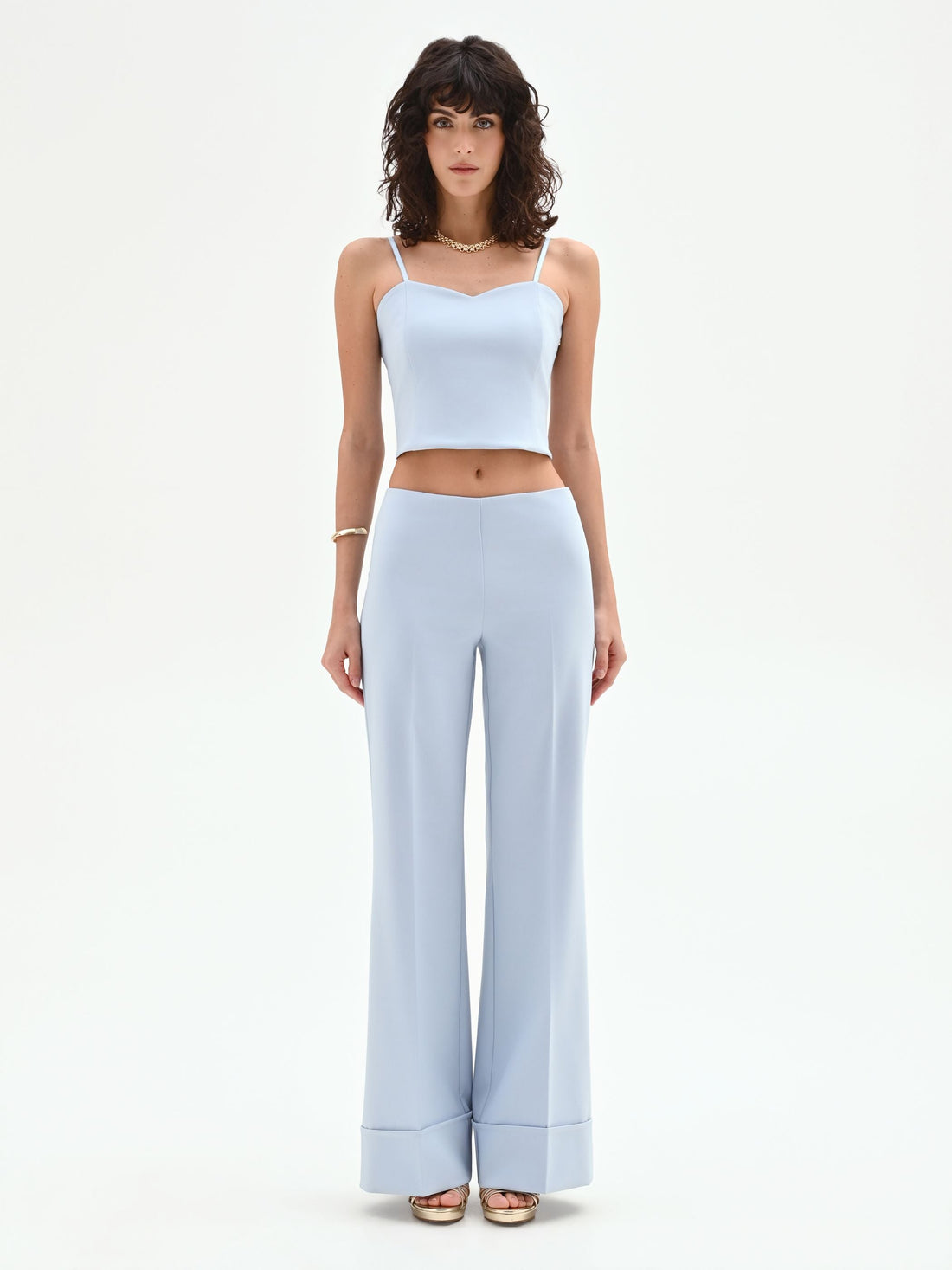 Pantalone a palazzo cielo azzurro