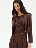 Giacca blazer cioccolato con bottoni design
