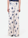 Pantalone a palazzo stampa floreale blu navy