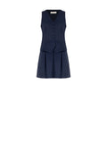 Abito corto effetto due pezzi blu navy