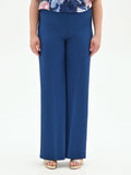 Pantalone Curvy  a palazzo blu brillante in scuba mano crepe