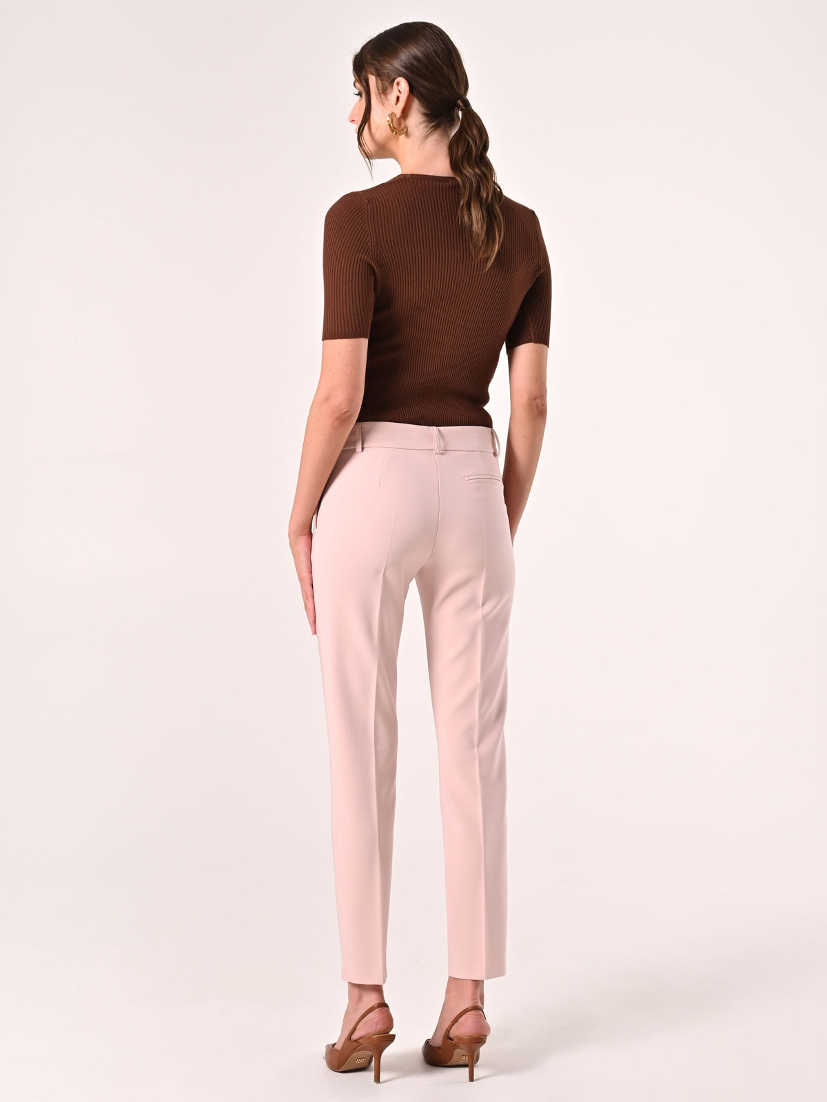 Pantaloni Rosa Chiaro in Tessuto Tecnico