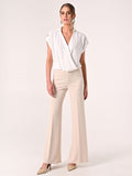 Pantaloni Beige Chiaro in Scuba mano Crepe