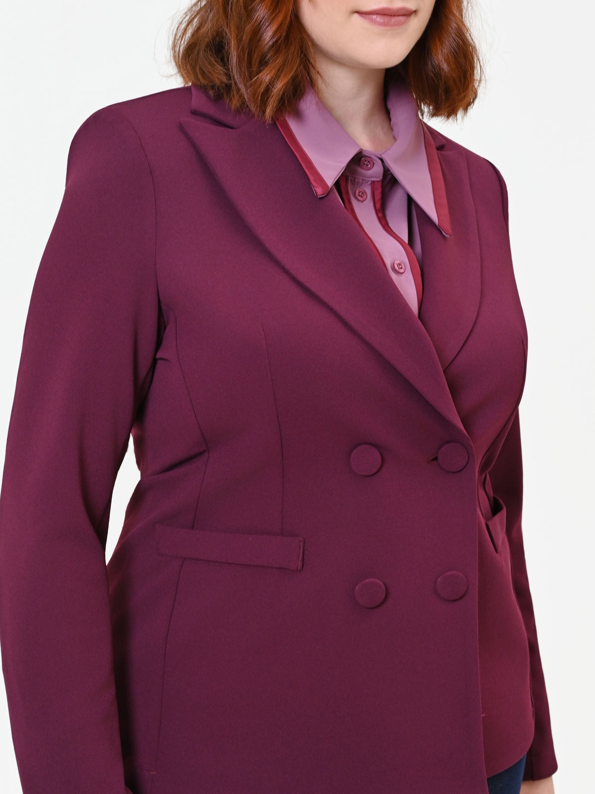 Giacca Curvy doppiopetto bordeaux rosso