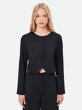 Giacca cropped nera in punto milano