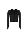 Giacca cropped nera in punto milano