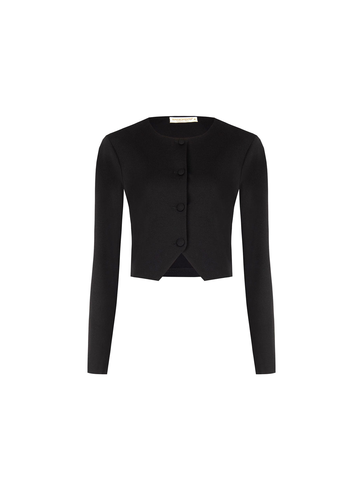 Giacca cropped nera in punto milano