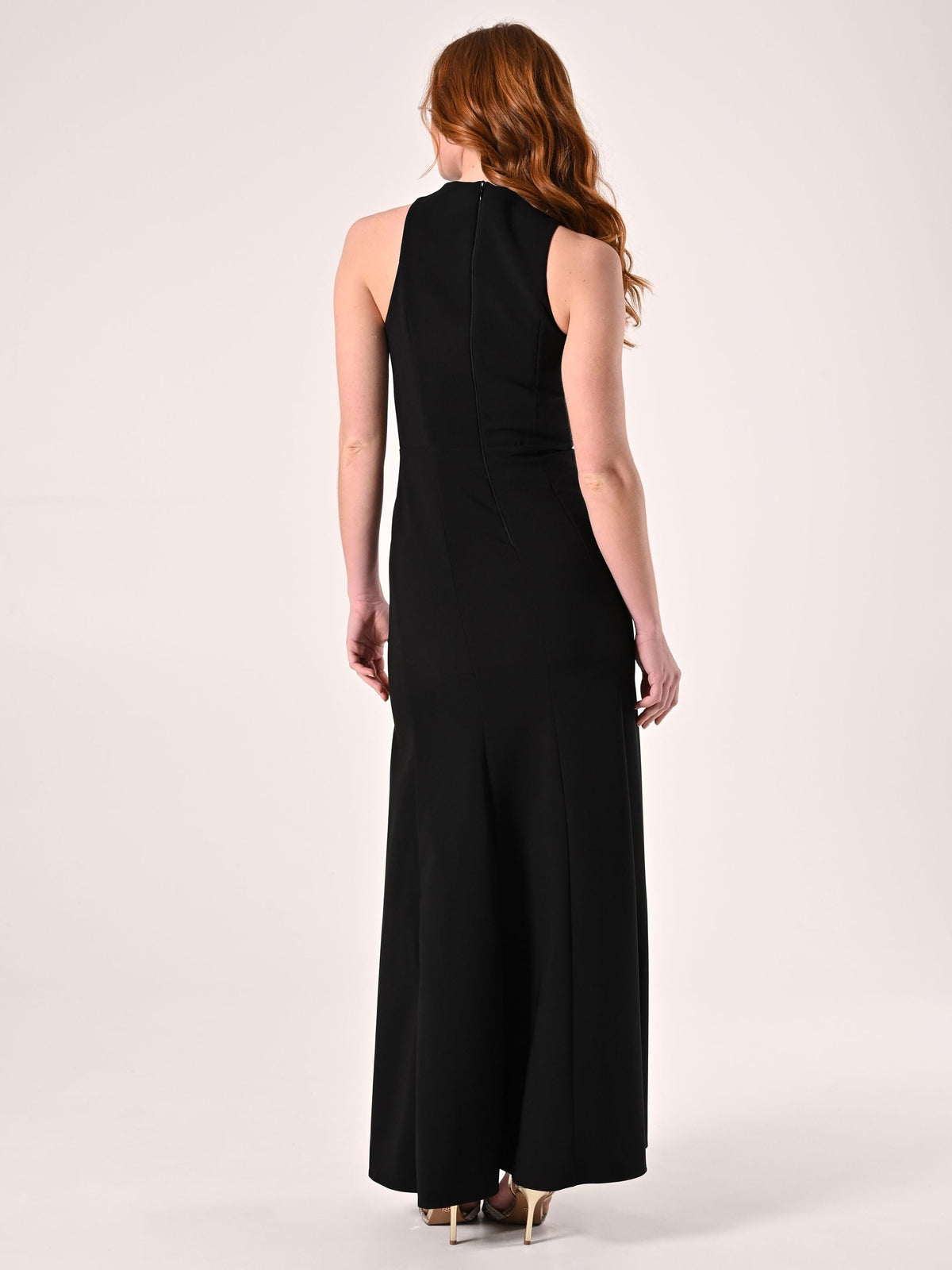 Abito Lungo in tessuto Stretch Nero