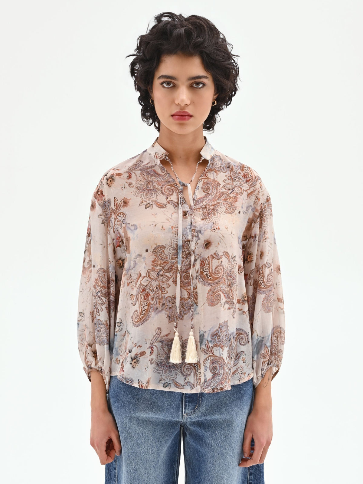 Blusa con stampa paisley