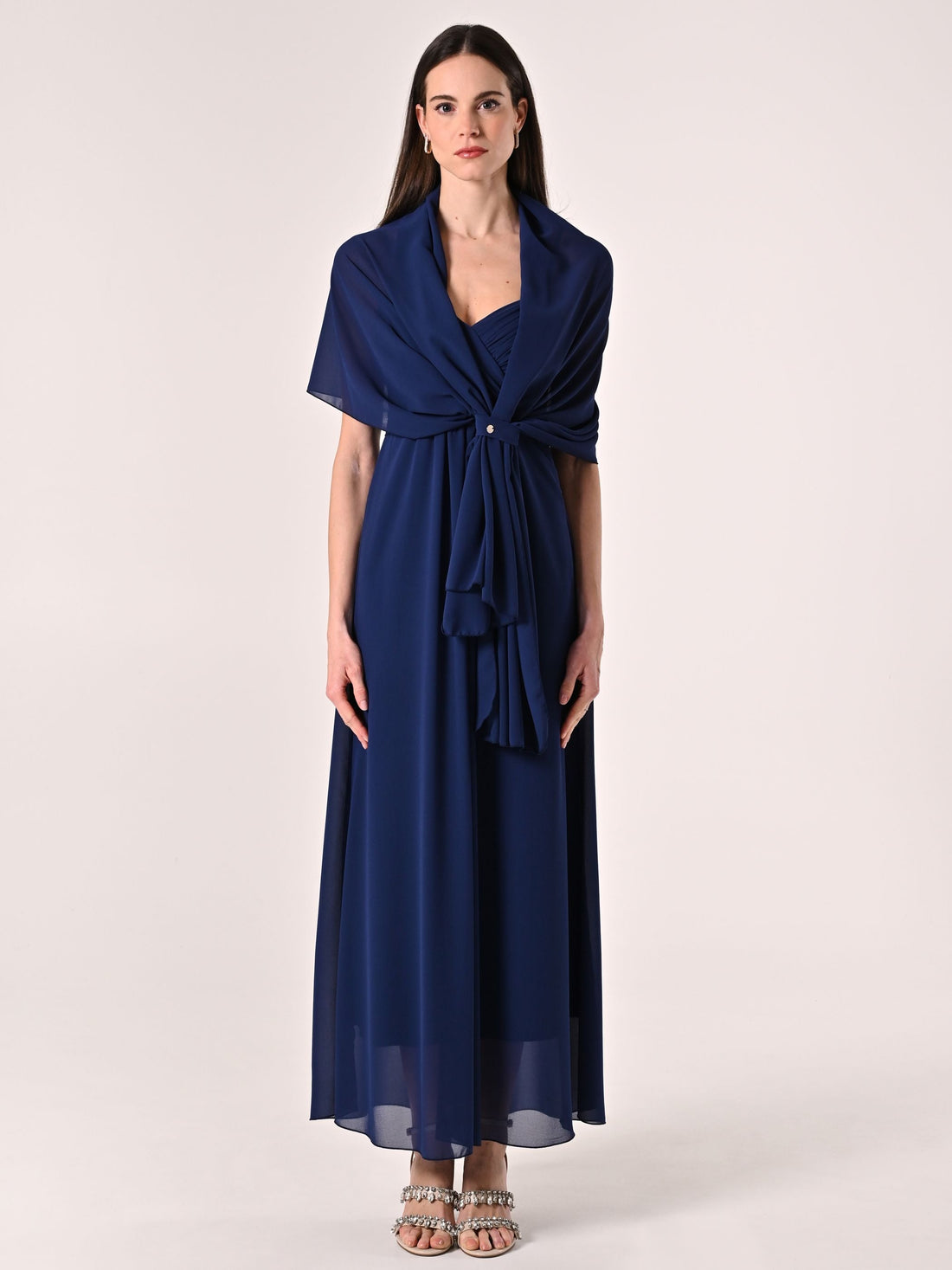 Stola in Georgette Blu