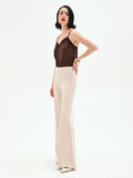 Pantalone a palazzo beige chiaro