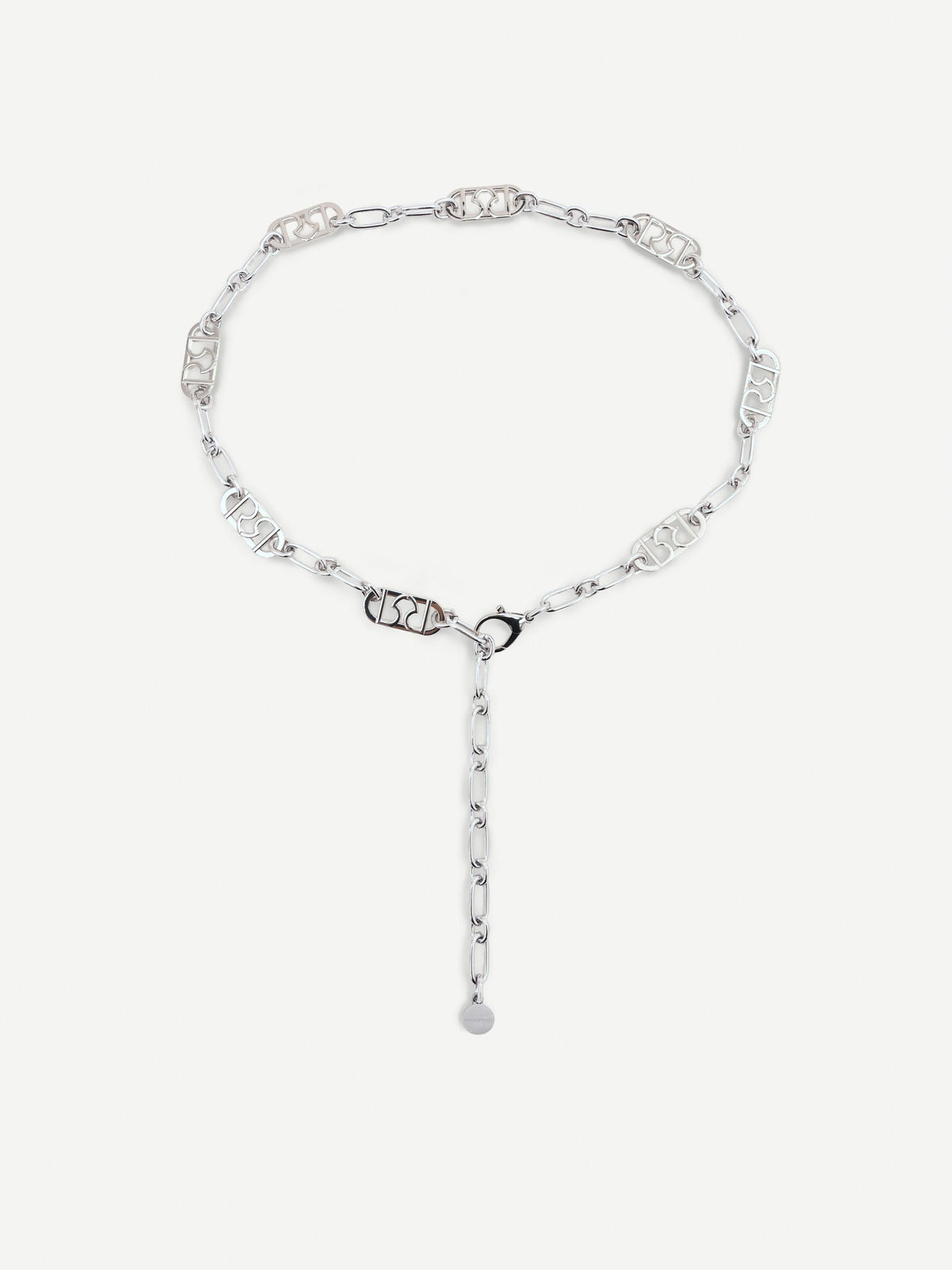 Cintura catena argento con monogramma traforato