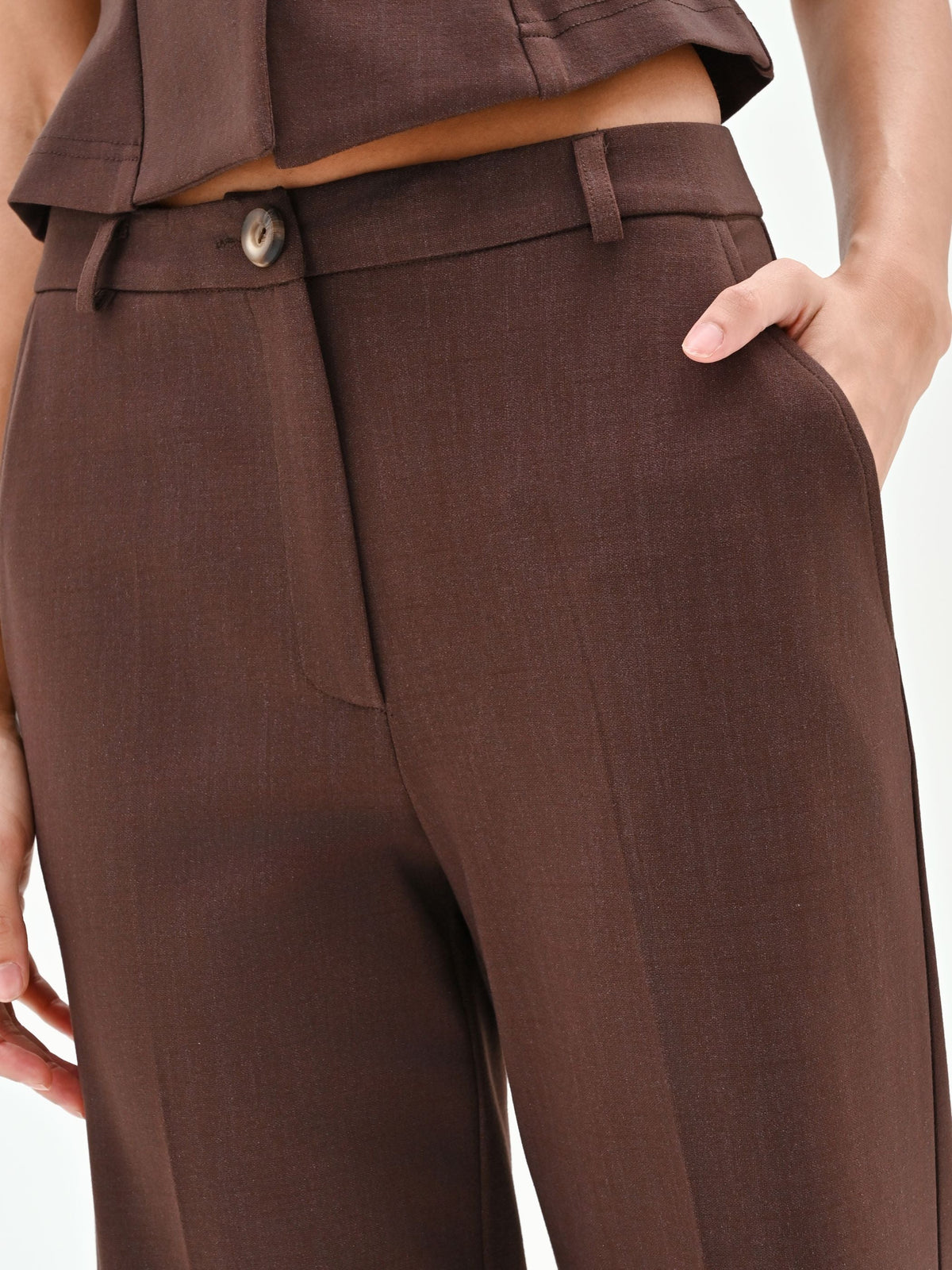 Pantalone cioccolato a gamba dritta