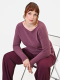 Maglia Curvy rosa antico in filato misto viscosa