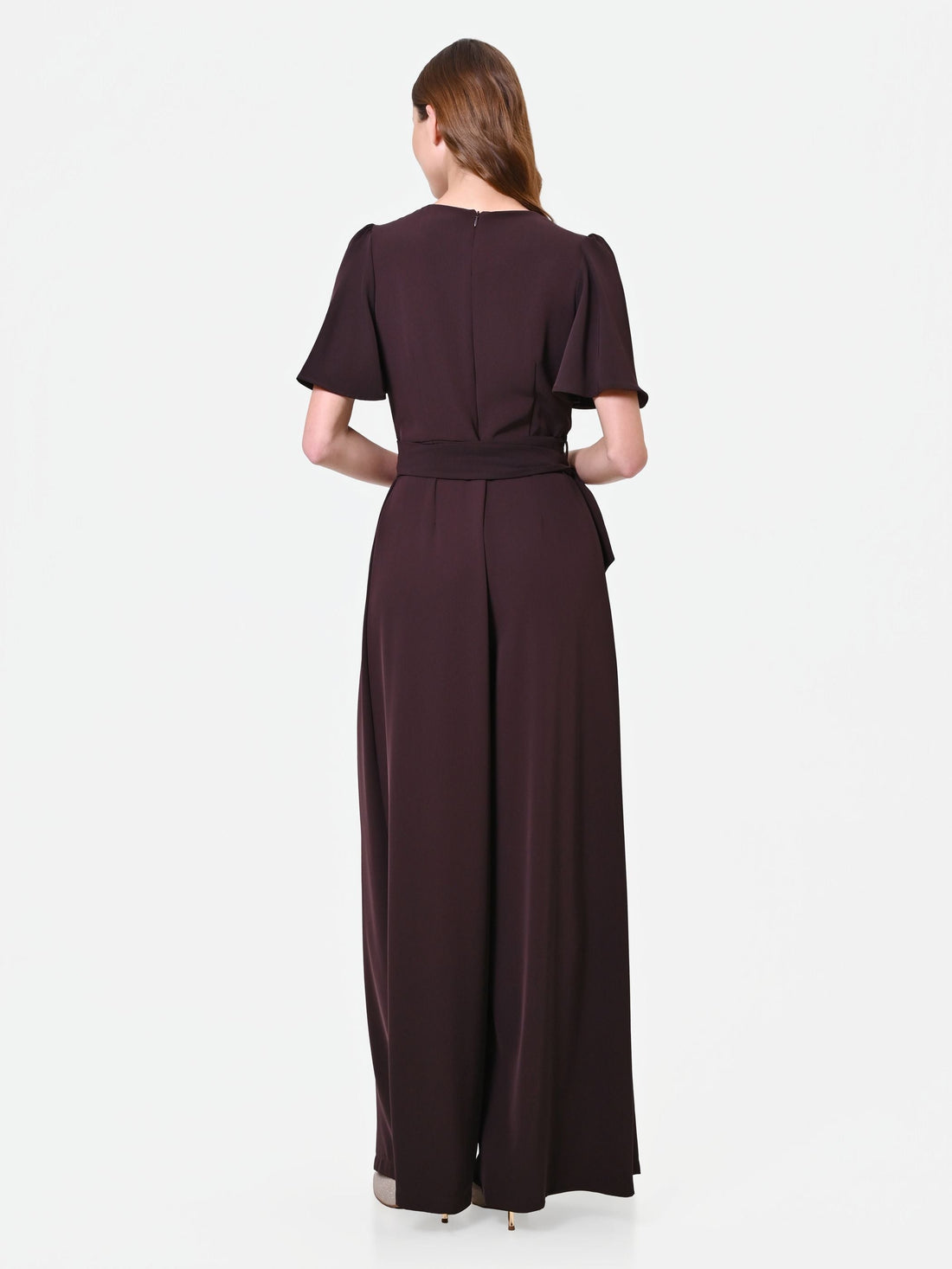 Tuta marrone testa di moro con pantaloni palazzo