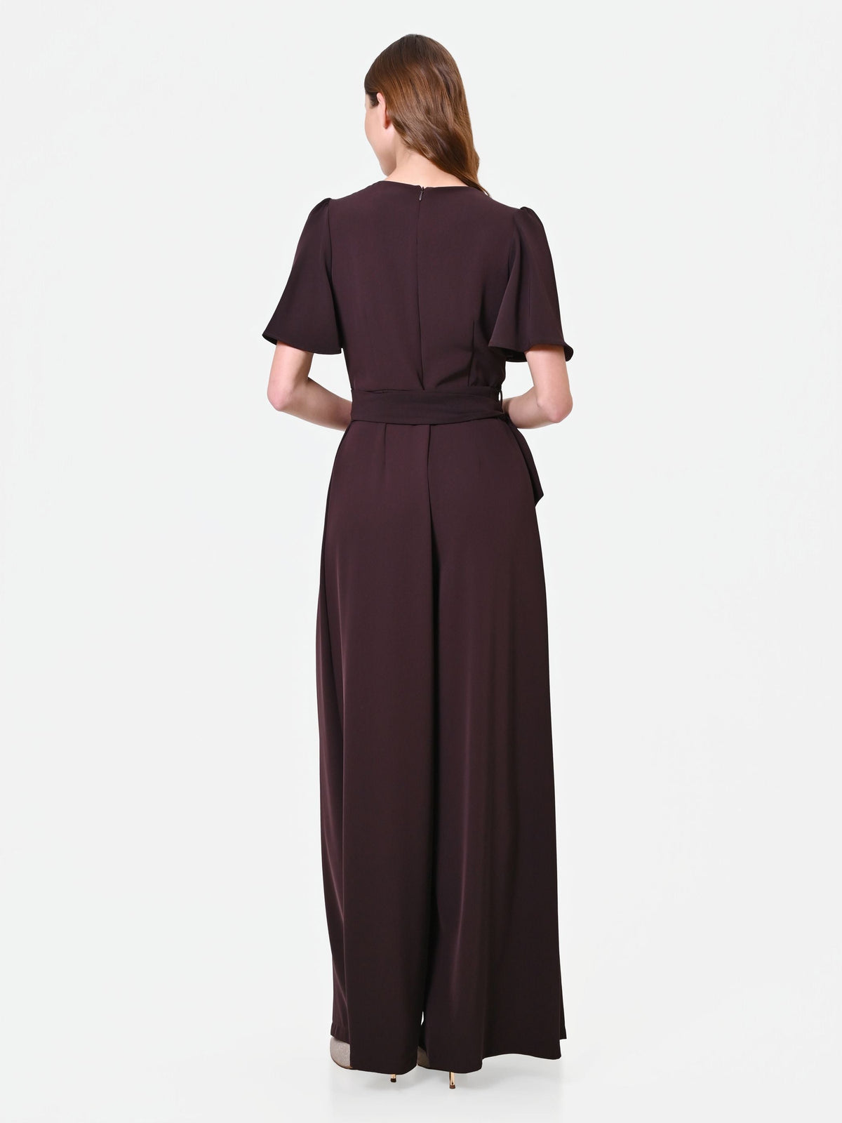 Tuta marrone testa di moro con pantaloni palazzo