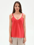 Top rosso fragola con doppie spalline