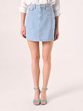 Gonna corta A-Line in Denim Chiaro