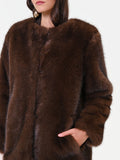 Cappotto effetto pelliccia marrone Giorgia Palmas X Rinascimento