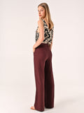 Pantalone Ampio in Viscosa color Cioccolato