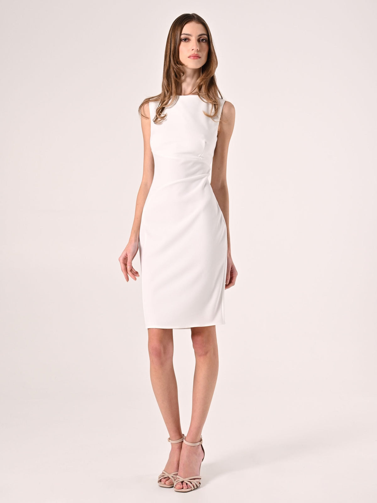 Tubino in scuba mano crepe Bianco