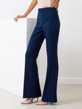 Pantaloni a zampa blu in tessuto tecnico