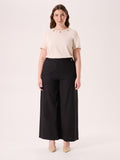 Pantaloni Curvy in Lino Viscosa Neri