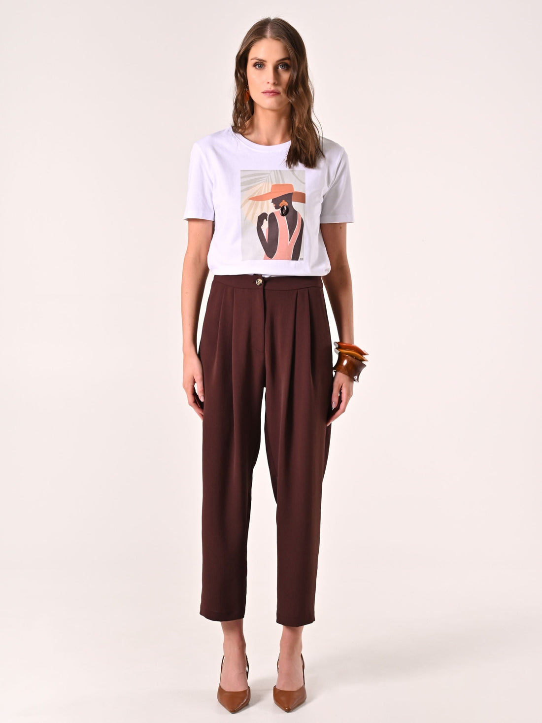Pantaloni effetto Goffrato Marrone Cioccolato