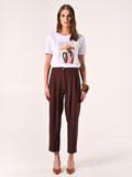 Pantaloni effetto Goffrato Marrone Cioccolato