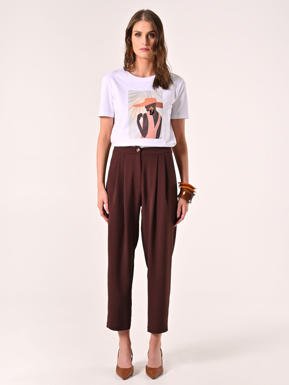 Pantaloni effetto Goffrato Marrone Cioccolato