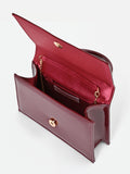 Borsa a mano bordeaux effetto vernice