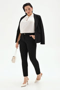 Pantalone Curvy skinny nero in scuba mano crèpe