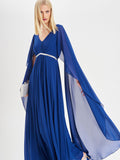 Abito Lungo Rinascimento atelier Blu con Pietre