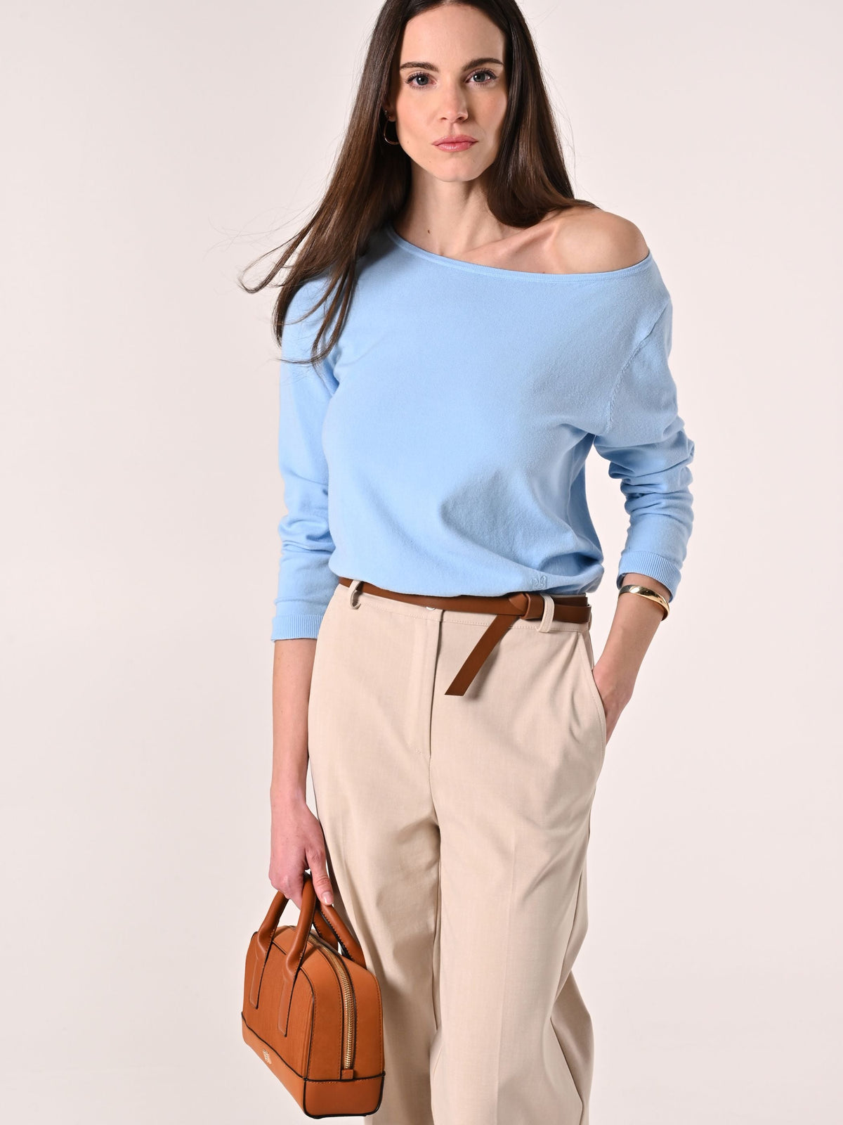 Maglioncino scollo Barchetta Azzurro