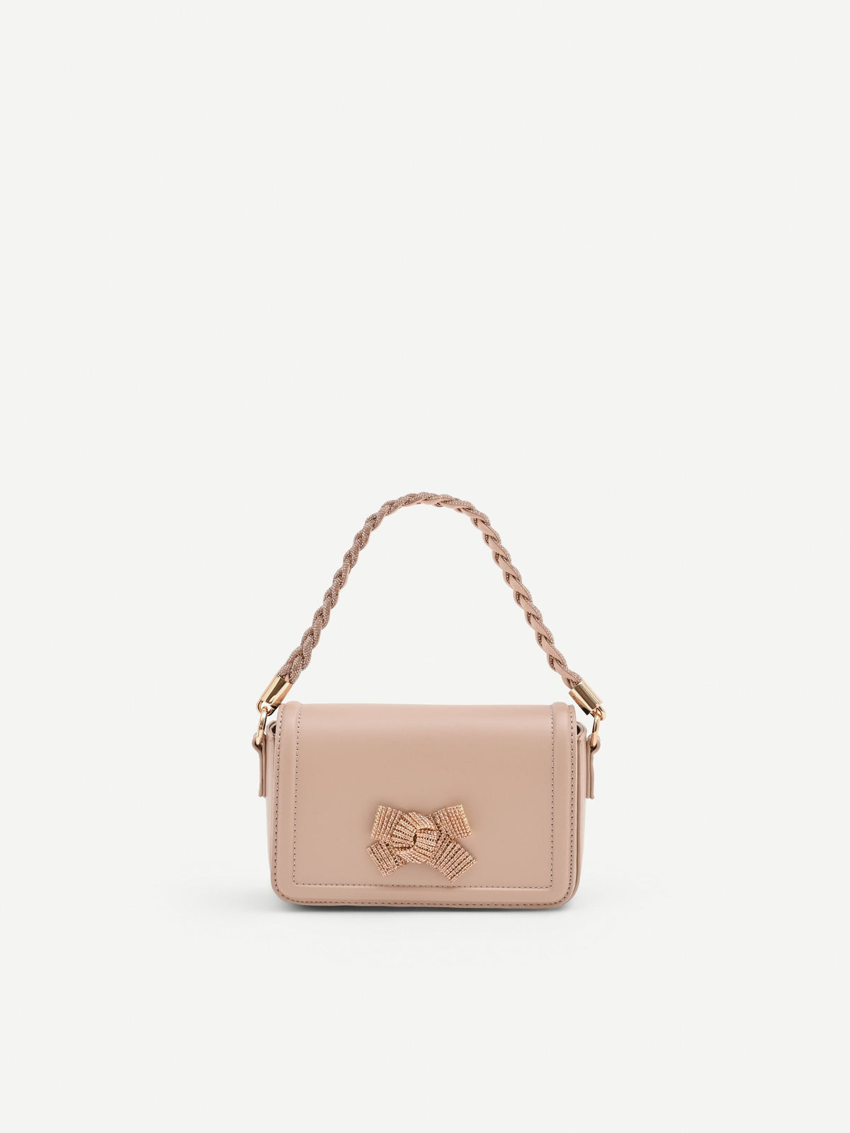 Borsa pochette rosa con fiocco gioiello