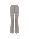 Pantalone grigio a gamba ampia con fantasia check