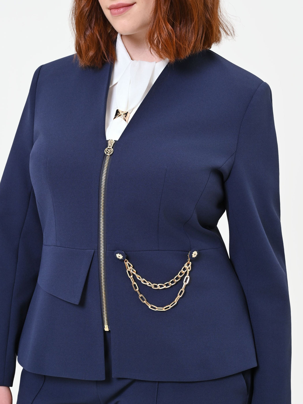 Giacca Curvy  blu navy in scuba crepe
