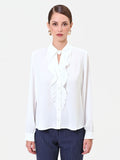 Camicia panna con volant