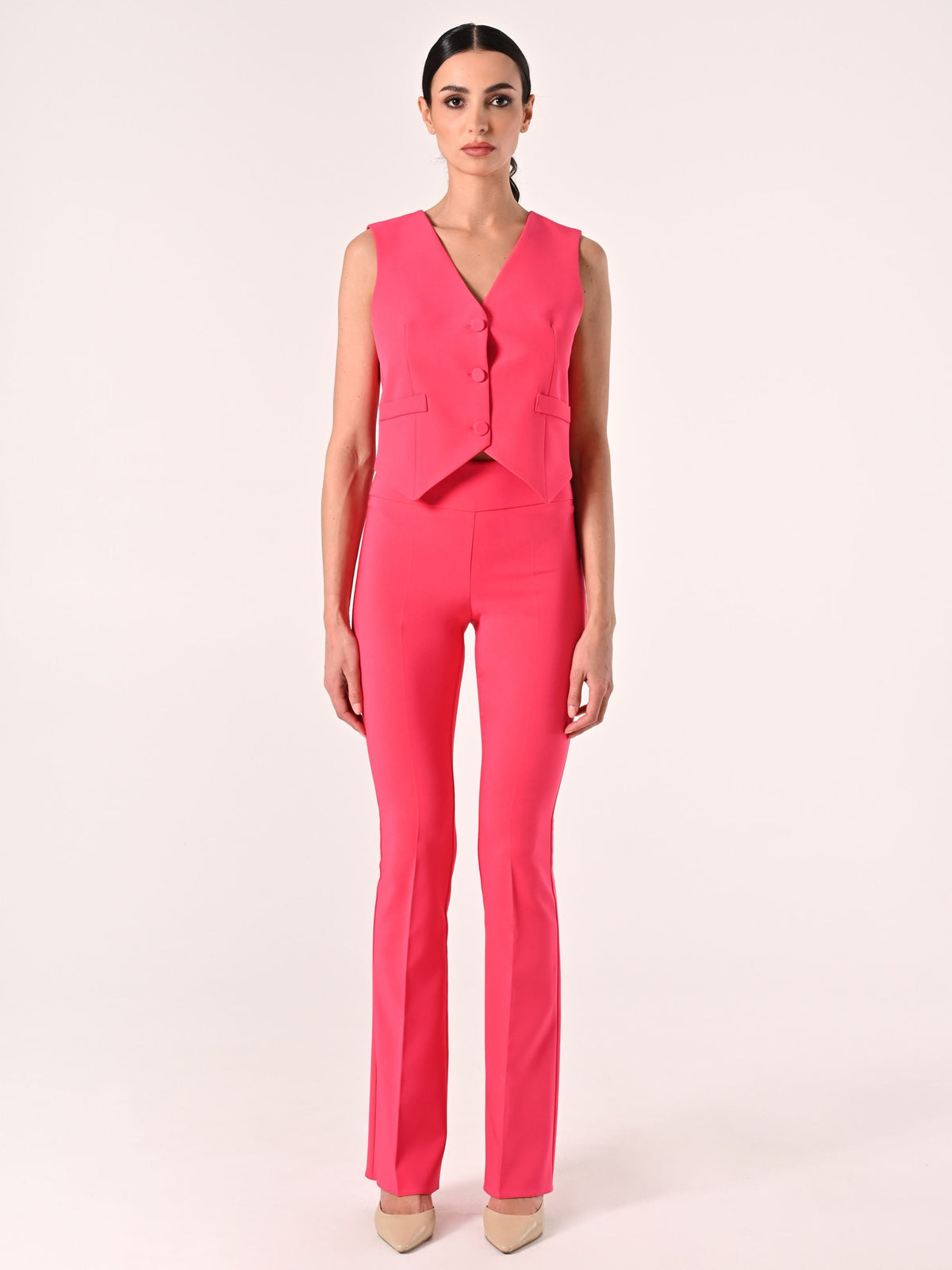 Gilet in Tessuto Tecnico Fuxia