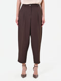 Pantalone marrone testa di moro con pinces