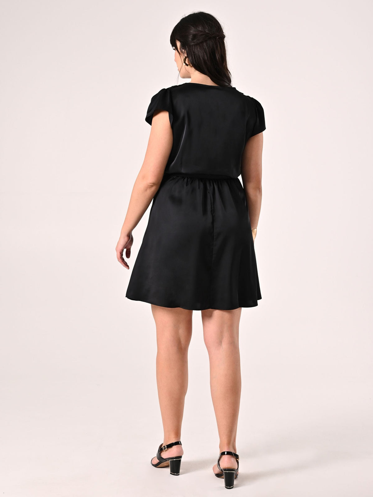 Abito Curvy in Raso Nero
