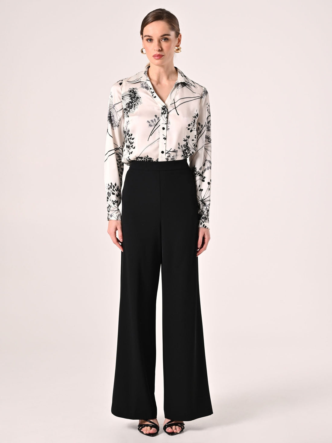 Pantaloni Ampi in Cadi Nero