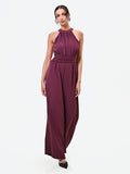 Tuta rosso bordeaux con pantalone palazzo