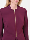 Giacca bordeaux rosso con baschina e zip a vista