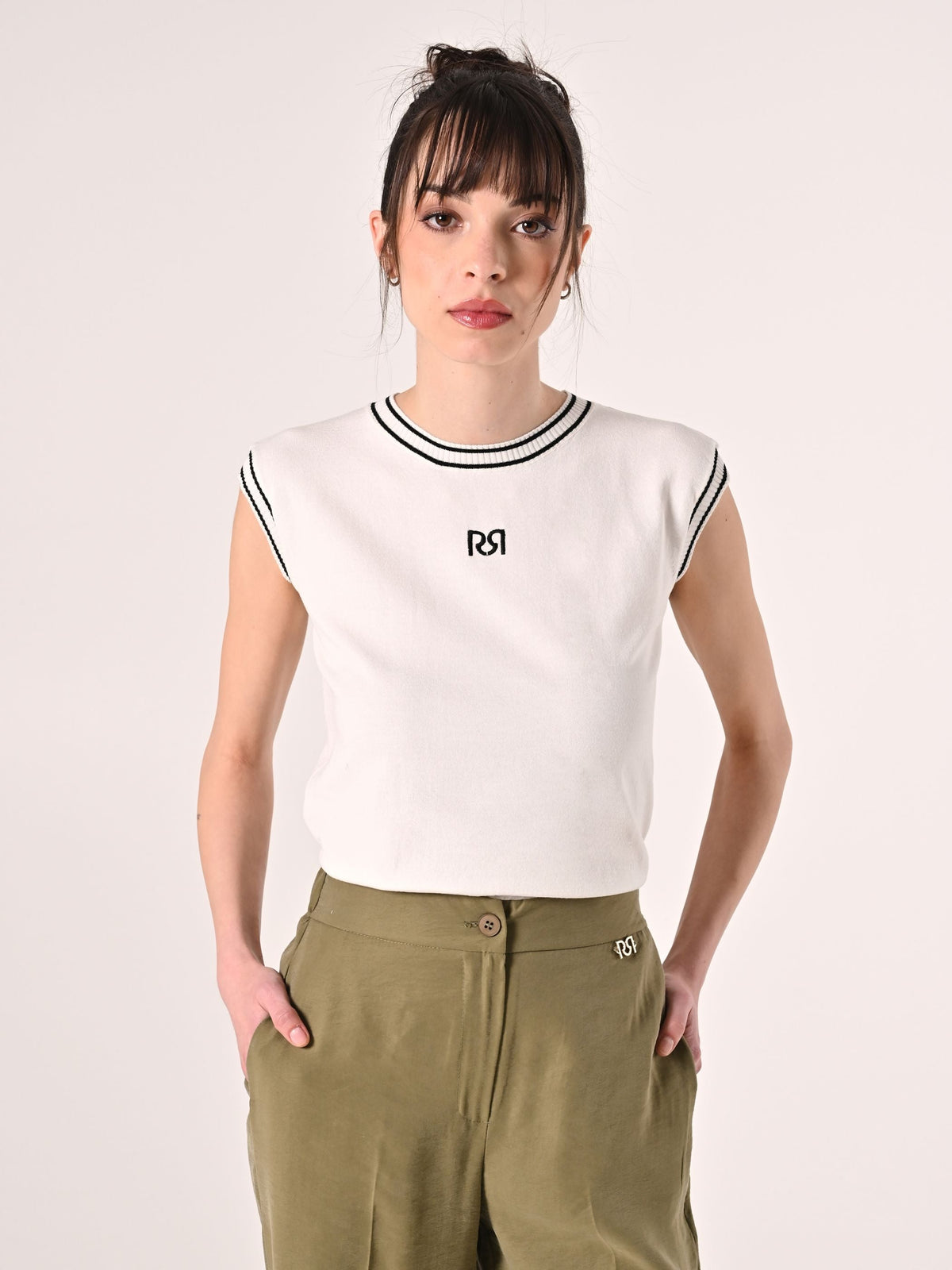 Top in Maglia Black & White