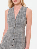 Abito corto grigioeffetto tweed