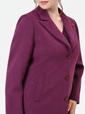 Cappotto Curvy monopetto bordeaux rosso in velaur